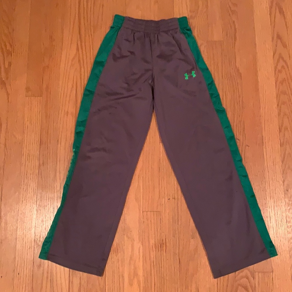 Grey and Green Under Armour Sweatpants